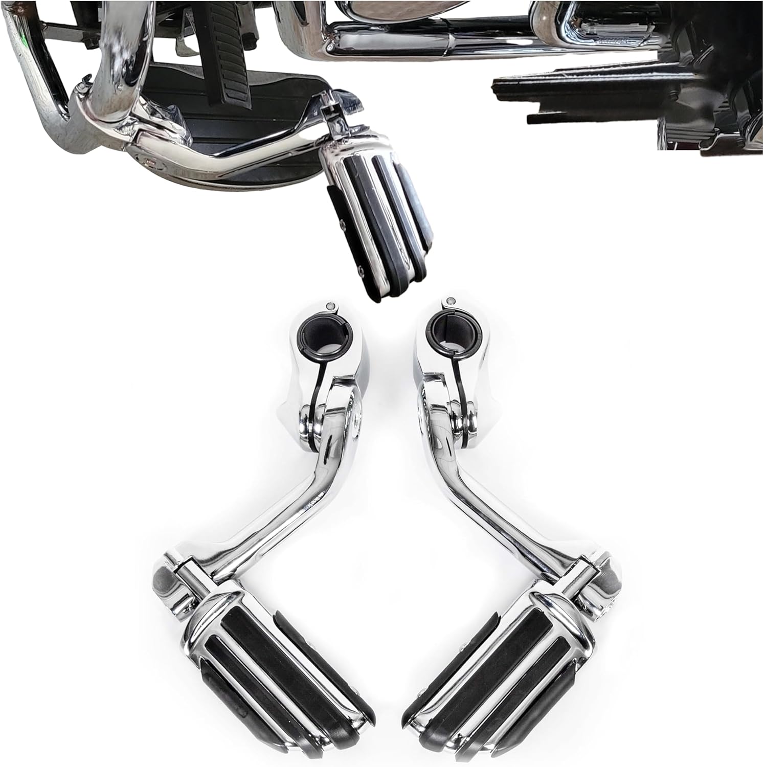 1-1/4" Long Highway Foot Pegs Pedal with Screws for 1.25" Motorcycle Crash Bar Engine Guards Mount Tubing M33630