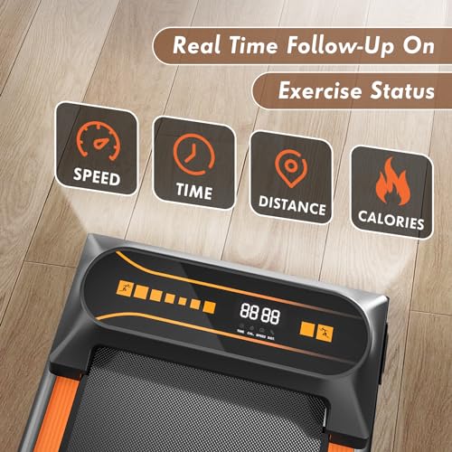 Under Desk Treadmill Walking Pad Machine with LED Display and 12 Preset Programs Portable Jogging Machine O323