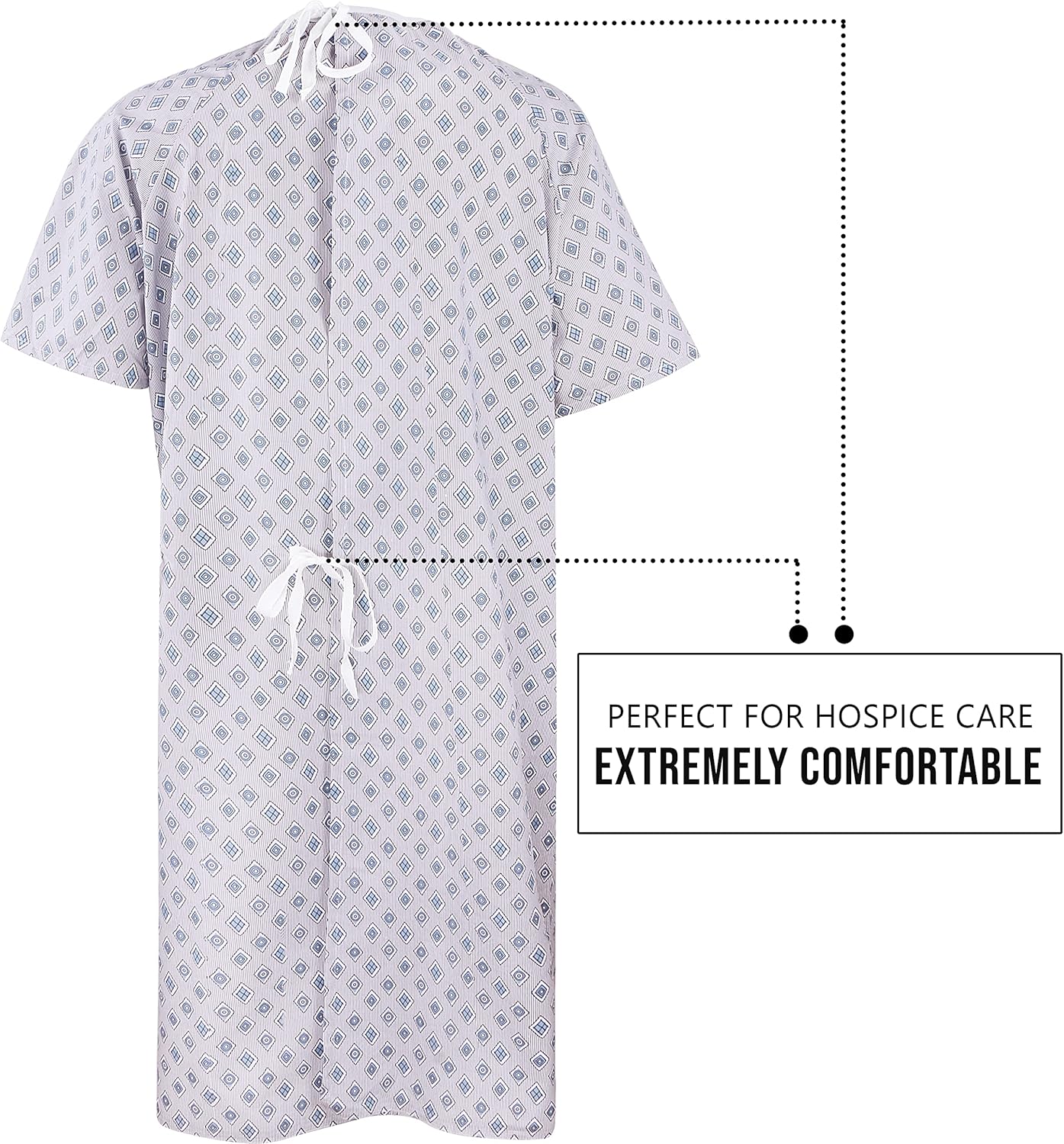 6 Pack Unisex Hospital Gowns with Back Tie G747882