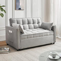 Grey 3 in 1 Convertible Sleeper Sofa Bed with Adjustable Backrest F3235