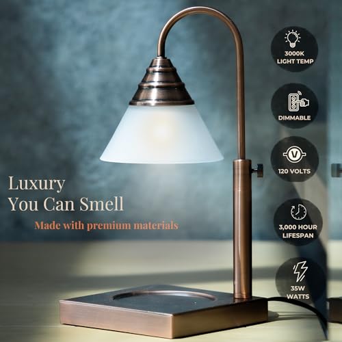Gold Height Adjustable Candle Warmer Lamp with Timer W126735