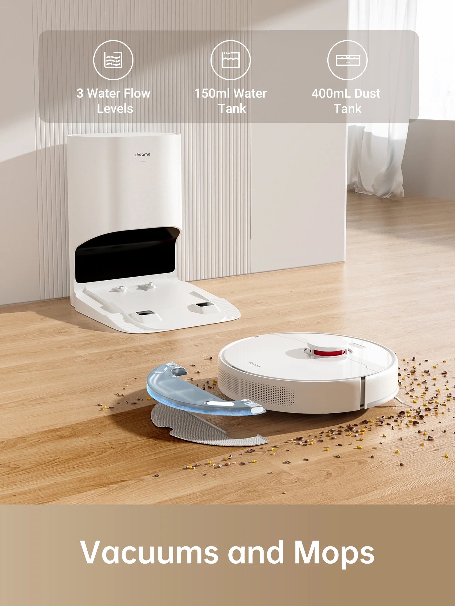 Robot Vacuum and Mop with Self-Emptying Base G177