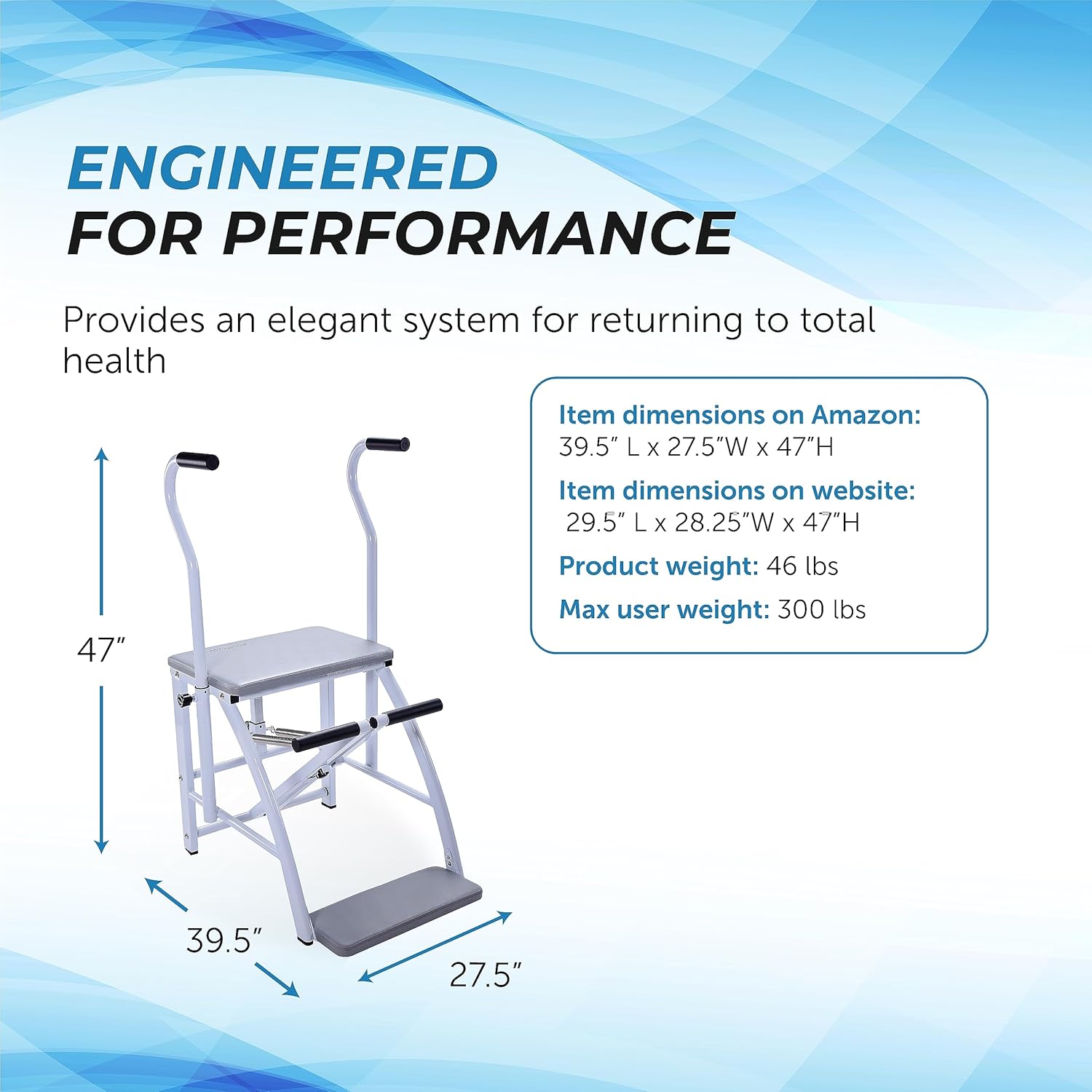Pilates Chair with 300 lbs Weight Capacity O326677