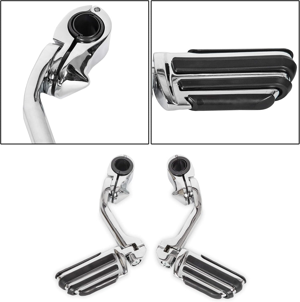 1-1/4" Long Highway Foot Pegs Pedal with Screws for 1.25" Motorcycle Crash Bar Engine Guards Mount Tubing M33630
