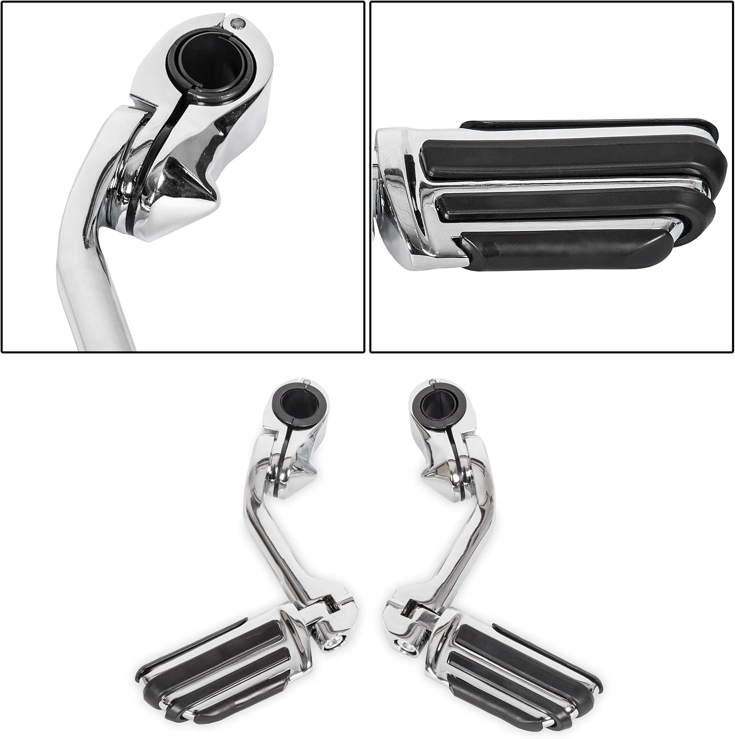1-1/4" Long Highway Foot Pegs Pedal with Screws for 1.25" Motorcycle Crash Bar Engine Guards Mount Tubing M33630