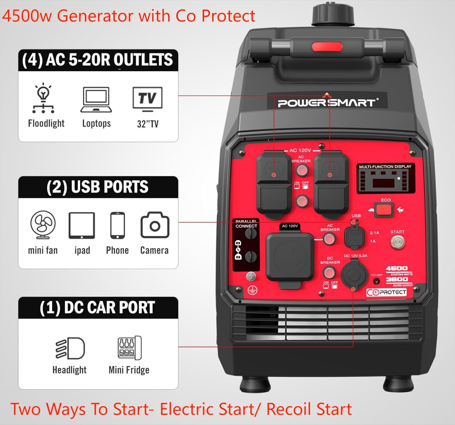 Portable Inverter Generator with CO Sensor E720
