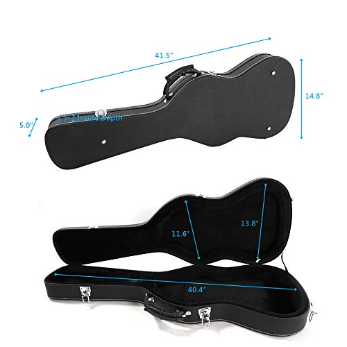 Black Wooden Hard-Shell Electric Guitar Case with Lock Latch Padding G55487