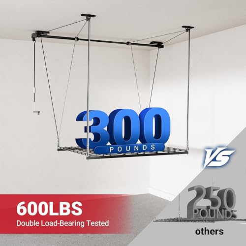 Carbon Black 4x4 Ft Heavy-Duty Overhead Garage Storage Rack D3659