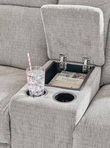 Gray Power Reclining Loveseat P7027
