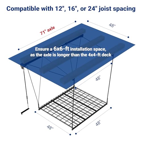 Carbon Black 4x4 Ft Heavy-Duty Overhead Garage Storage Rack D3659