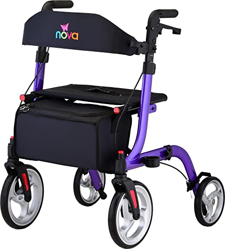 Red Rollator Walker with 10" & 8" Wheels F663385