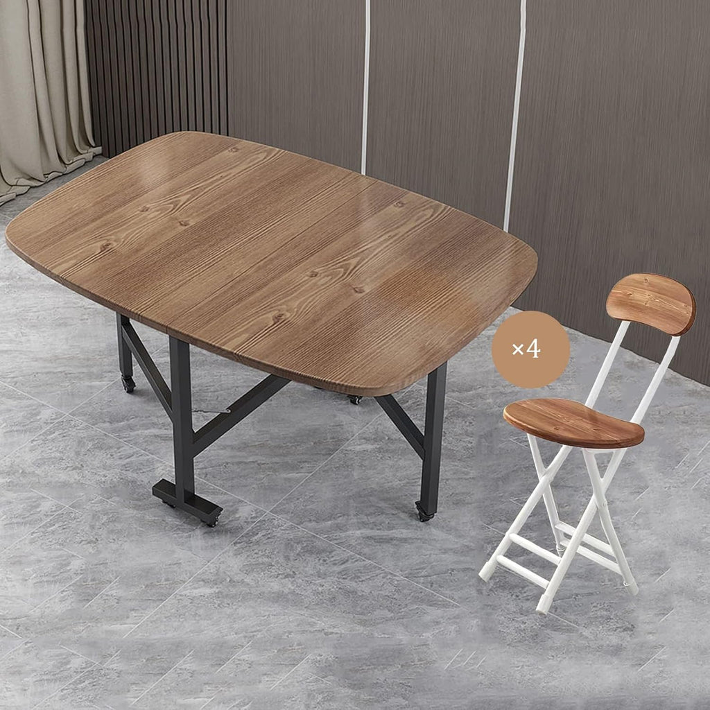 Butterfly Folding Dining Set with 4 Chairs and Drop Leaf Table E505