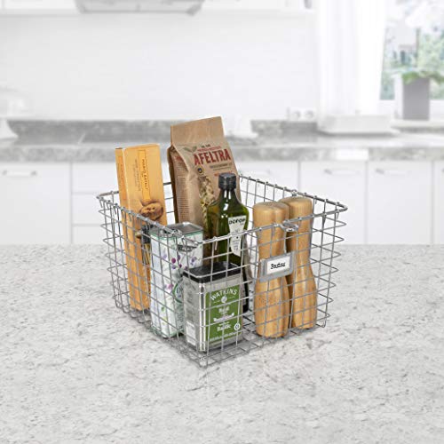 Medium Industrial Gray Steel Storage Basket H781431