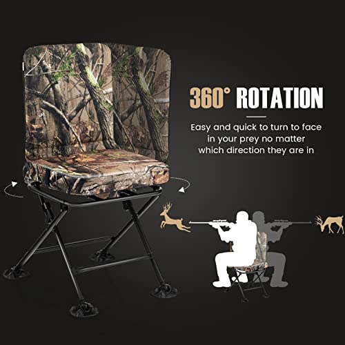 360 Degree Swivel Camouflage Folding Hunting Chair with Padded Cushion Z991250