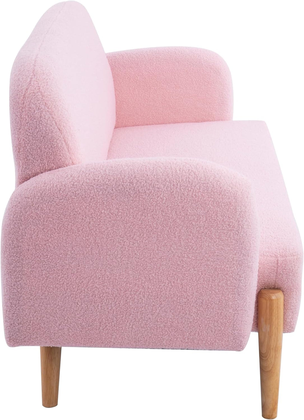 Pink Velvet Mini Couch with 3 Lumbar Pillows I979837