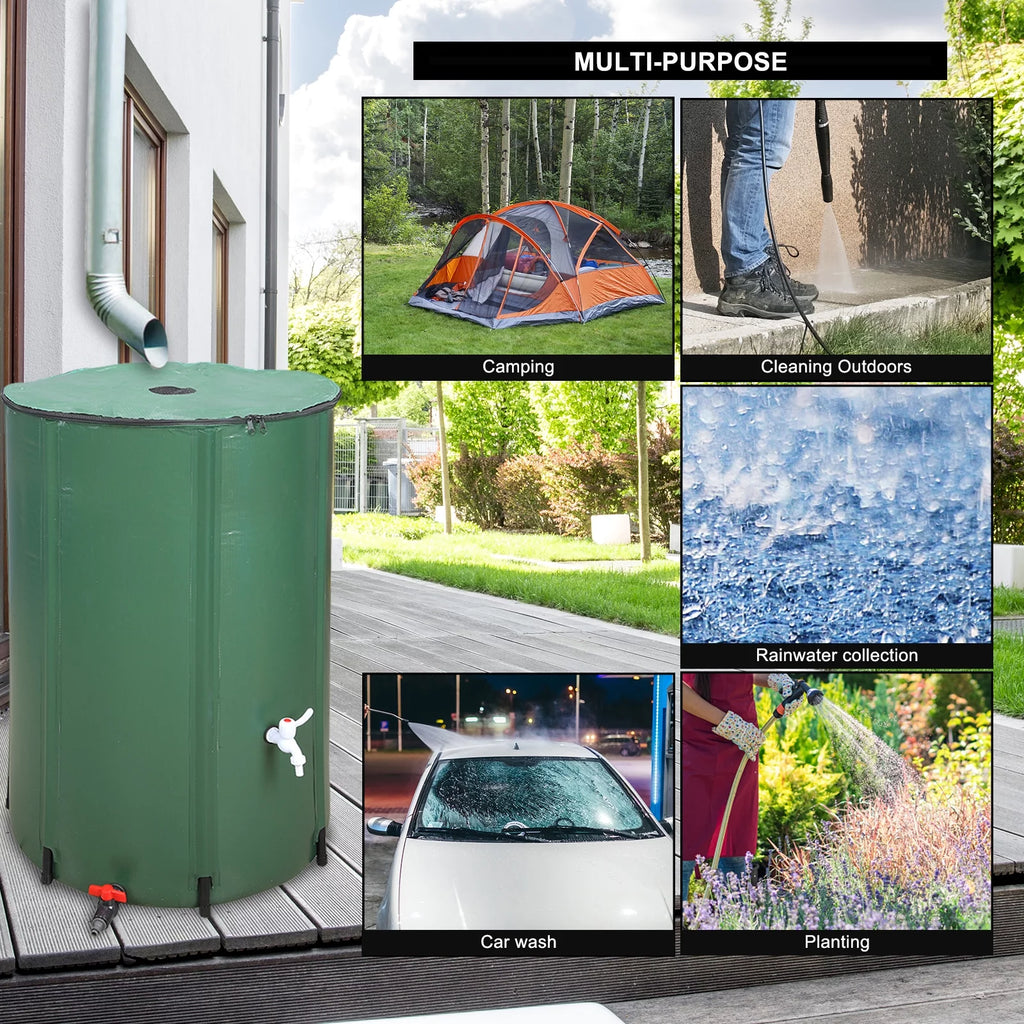 100 Gallon Portable Rain Barrel Water Storage E78394