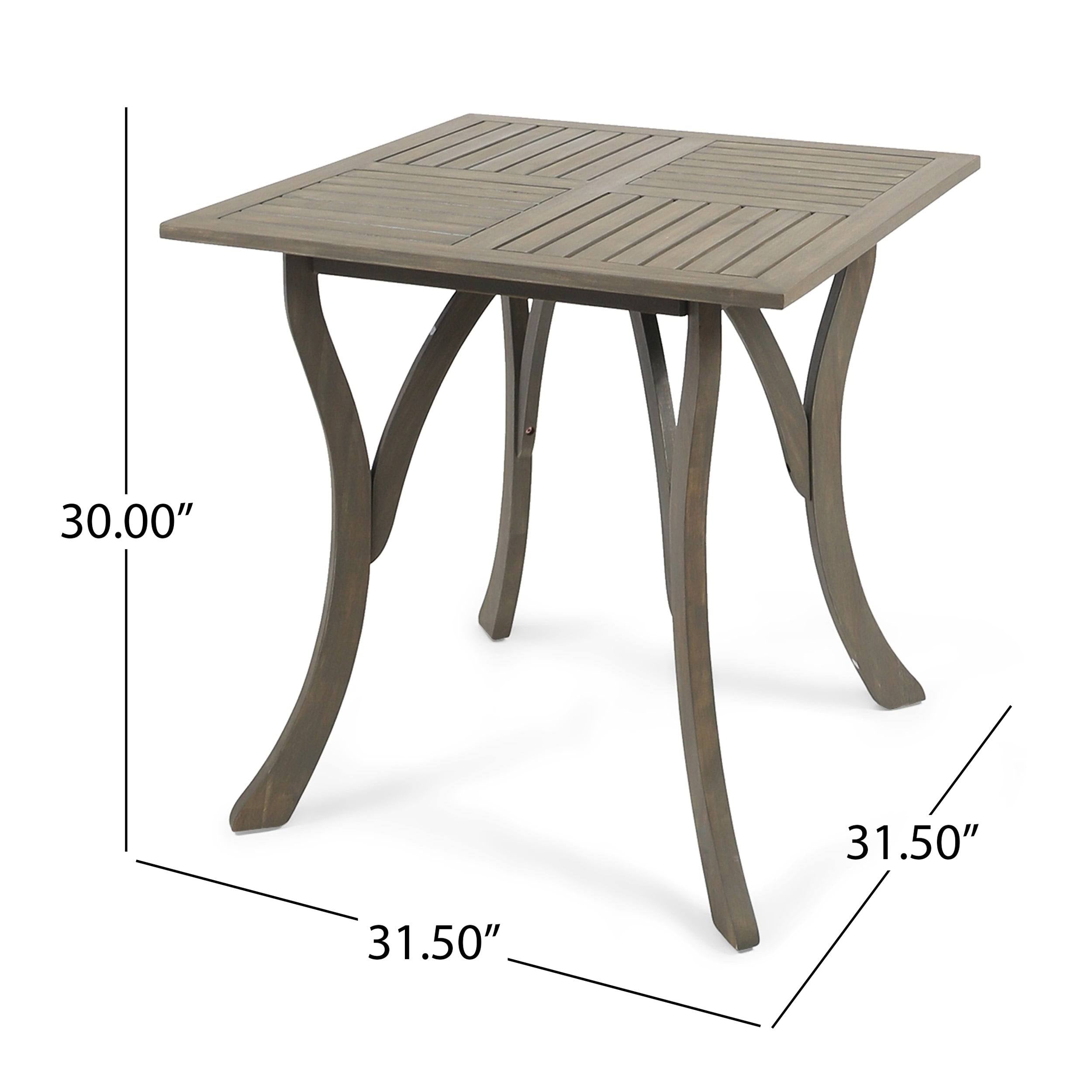 Gray Acacia Wood Square Dining Table B13848