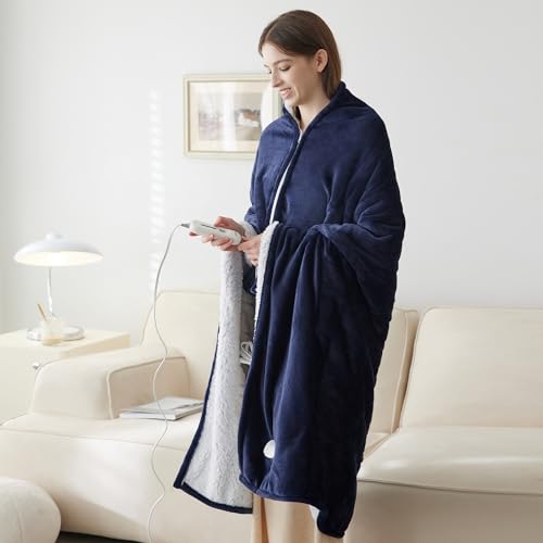 Heated Flannel Electric Blanket, Dark Grey, 50"×60" J519