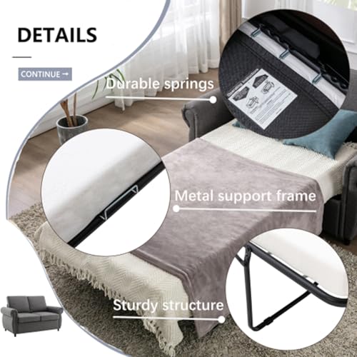 Gray Convertible Sleeper Sofa with Twin Size Memory Mattress U193133