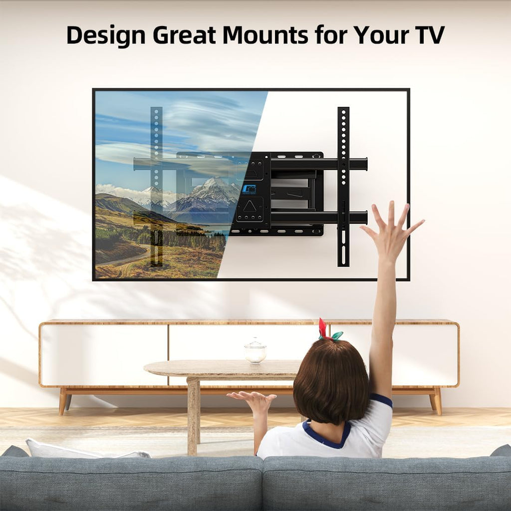 Full Motion TV Wall Mount for 32-85 inch TVs up to 132lbs, Max VESA 600x400mm U8454