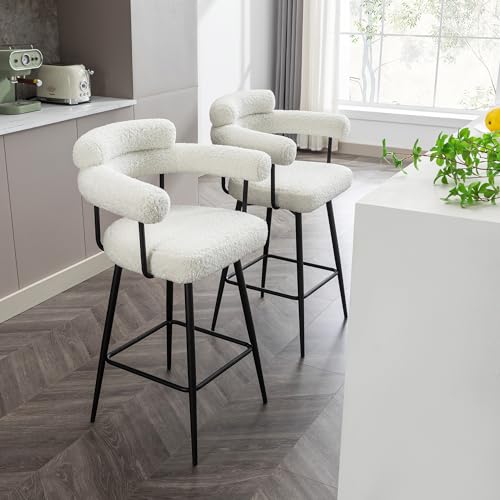Beige Fabric Swivel Counter Stools Set of 2 with Metal Leg K999067