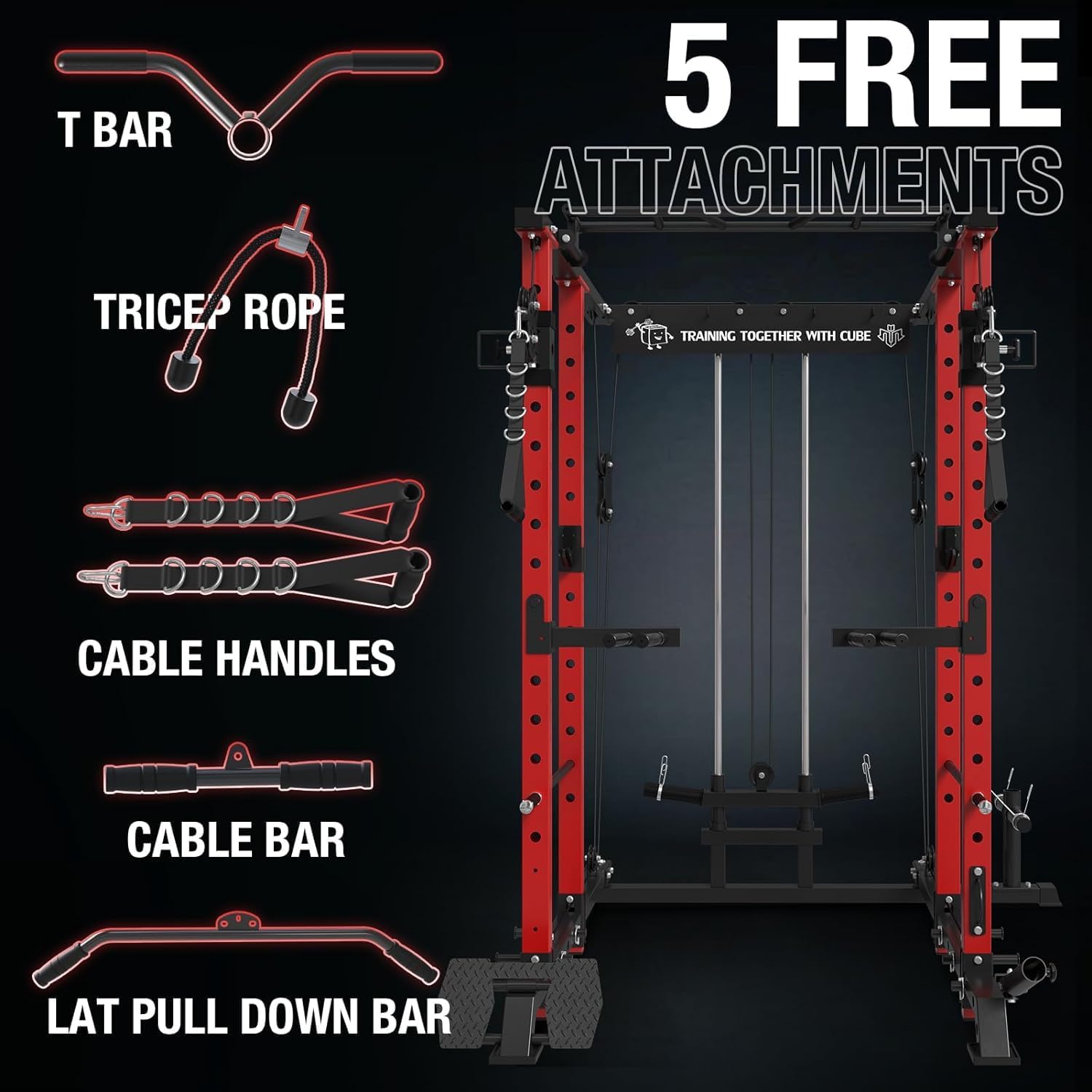 Power Cage with Cable Crossover System and Lat Pull Down System C26008