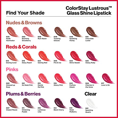 Super Lustrous Glass Shine Lipstick, 007 Glazed Mauve, 0.15 Oz W122466