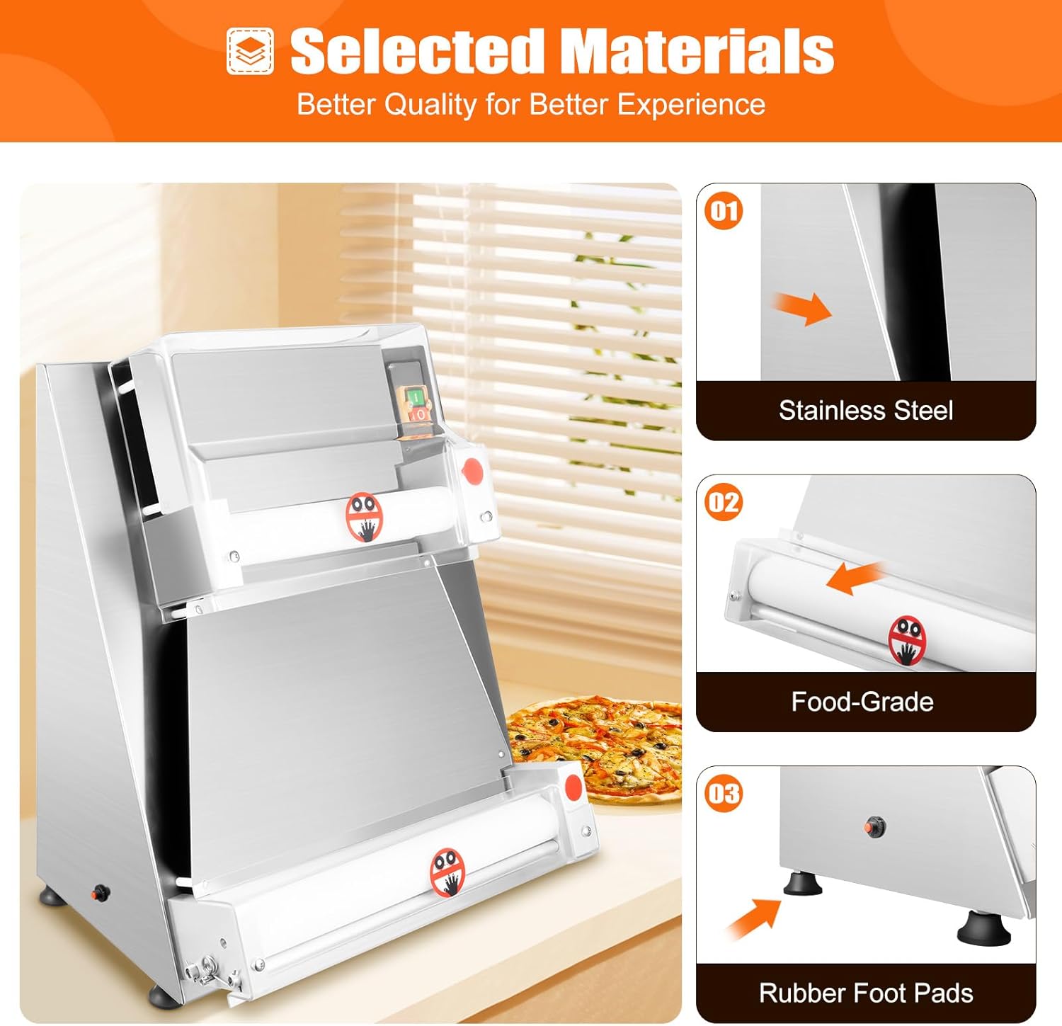 370W Electric Pizza Dough Roller Machine Z737940