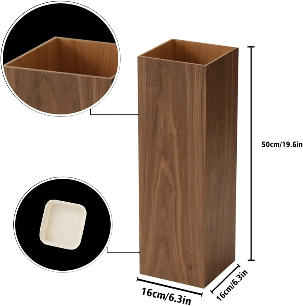 Walnut Wood Umbrella Stand with Drip Tray X273