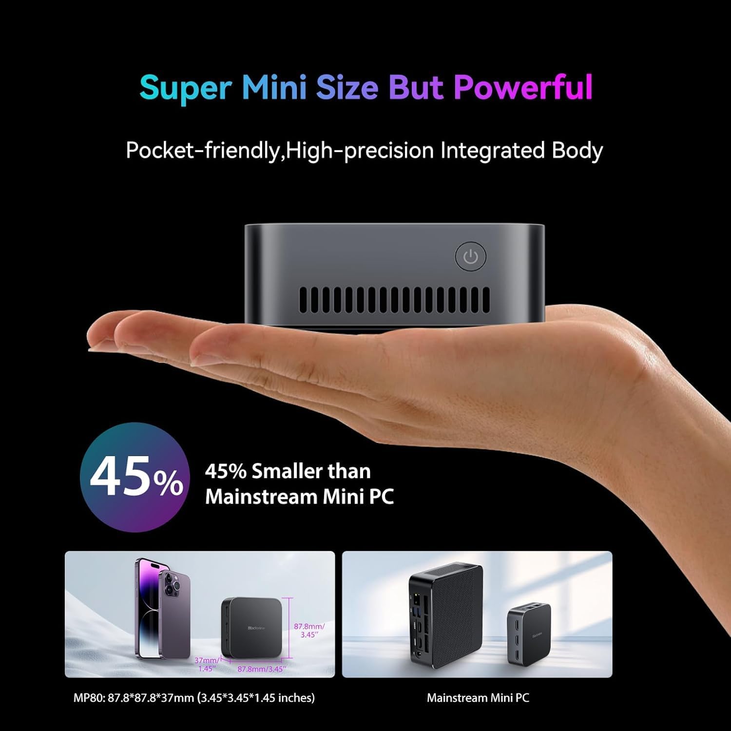 16GB LPDDR5 512GB M.2 SSD Mini Desktop Computer R52386