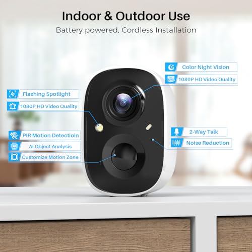 2K Wireless Outdoor Security Camera with Color Night Vision A344