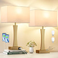 3 Way Dimmable Touch Table Lamp Set of 2 with USB Ports X42235