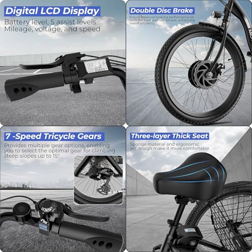 24" 499Wh Folding 3 Wheel Electric Tricycle M4087