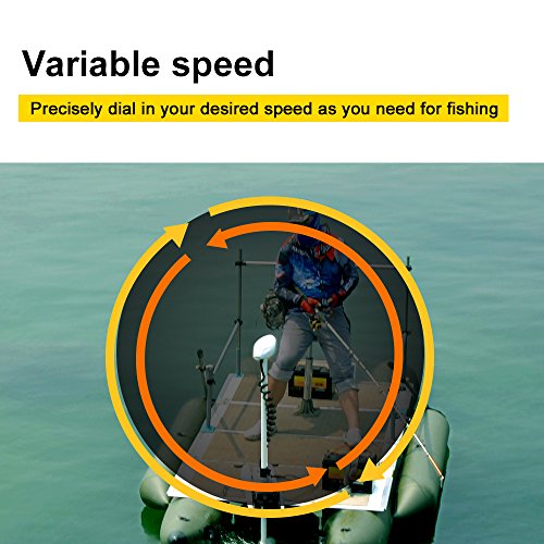 White 55LBS 48" Shaft Bow Mount Electric Trolling Motor with 2.4G Remote Control H422