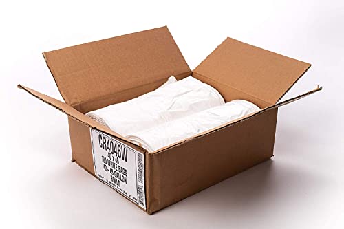 4 Gallon 0.5 Mil White Trash Bags R640