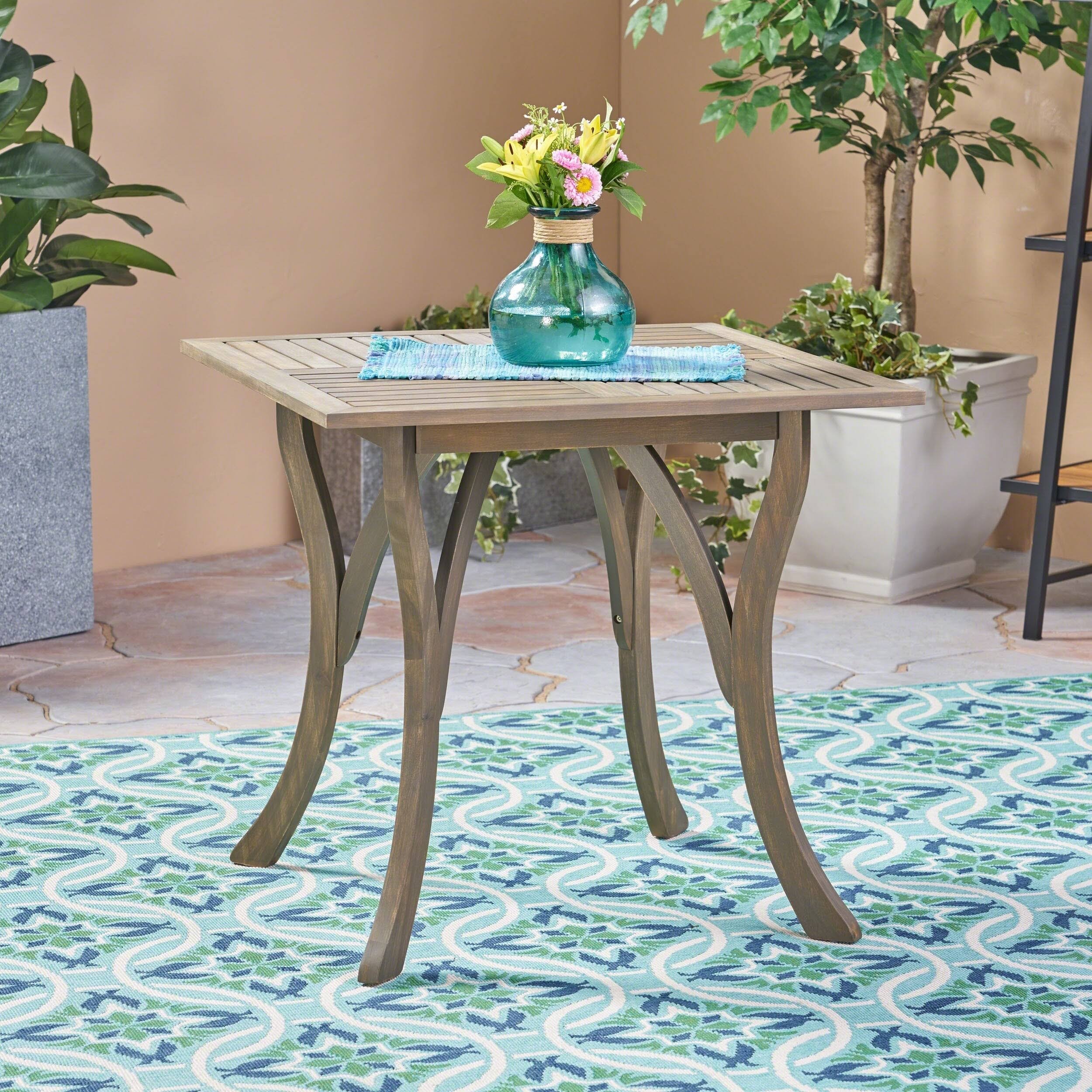 Gray Acacia Wood Square Dining Table B13848