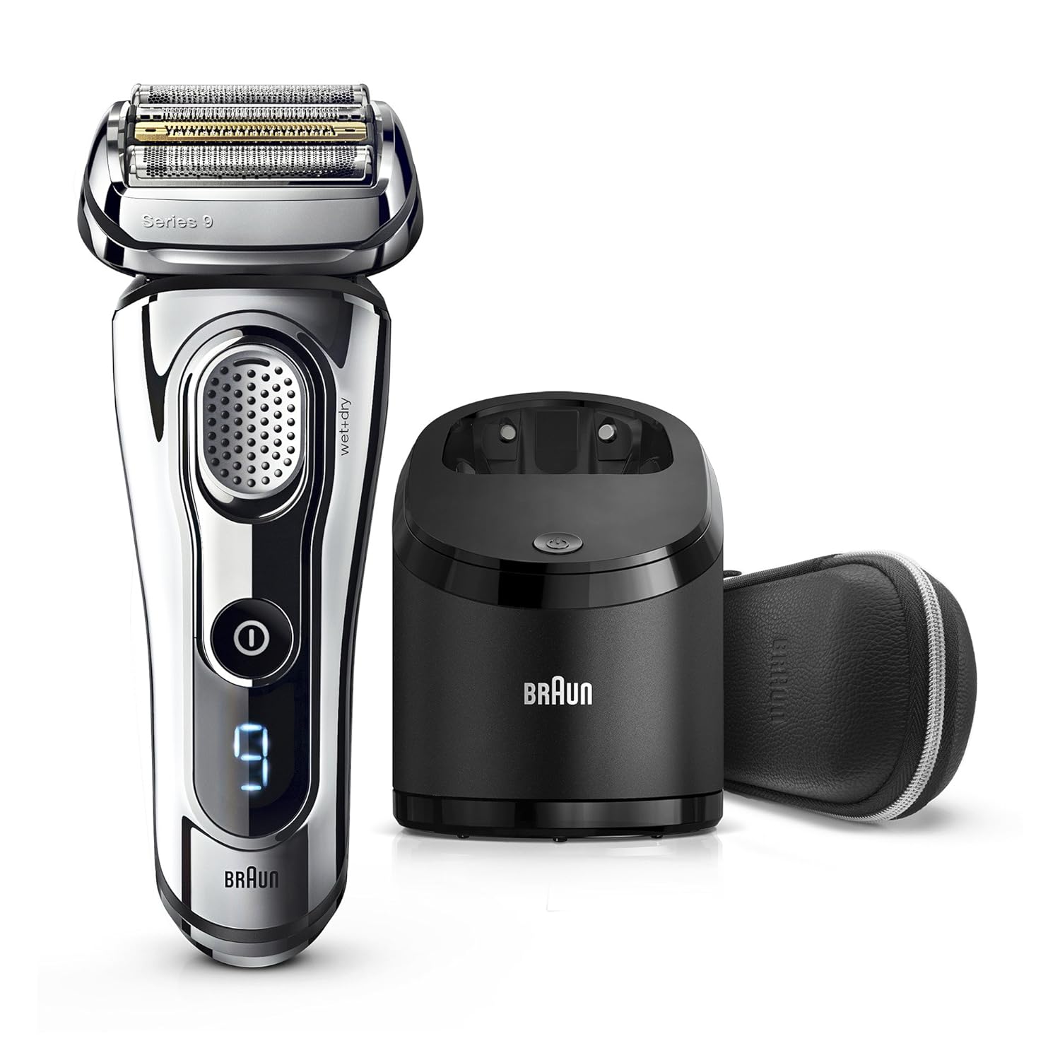 Series 9 Electric Shaver With Precision Trimmer, Wet & Dry Foil Shaver, Clean & Charge Station & Leather Travel Case K7844