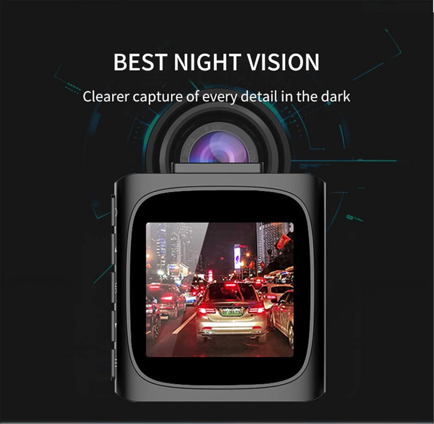 1080P Dash Camera with 170° Wide Angle Night Vision G-Sensor E3717