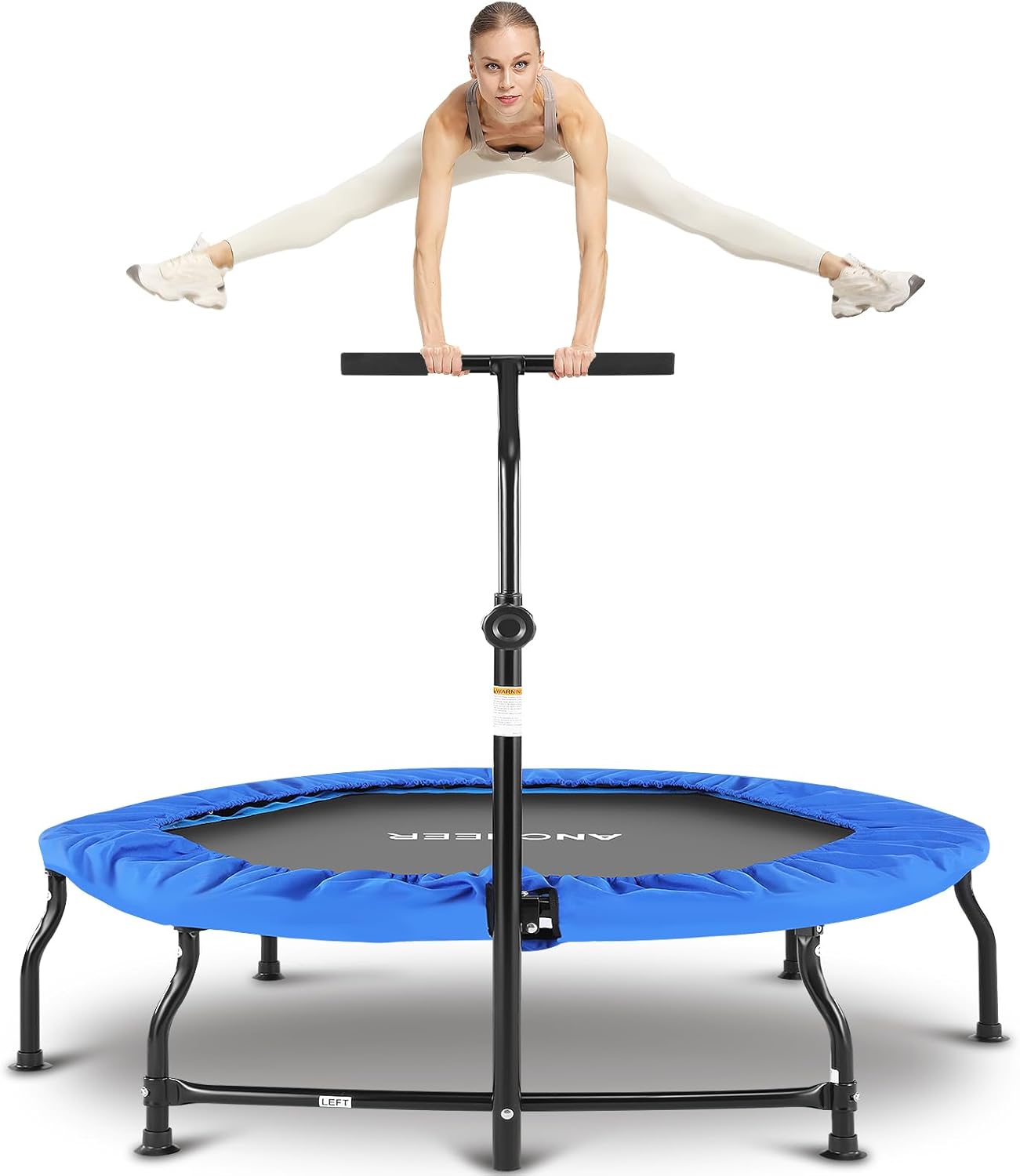 40/50" Foldable Mini Trampoline with Bungees and Adjustable Foam Handle S964488