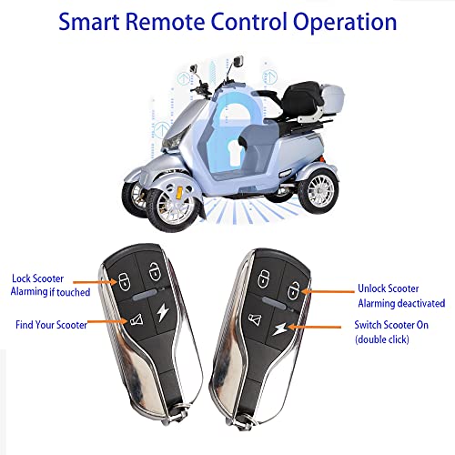 Heavy Duty 4-Wheel 3 Speed Electric Mobility Scooter with Rear Lockbox & Adjustable Seat G3295