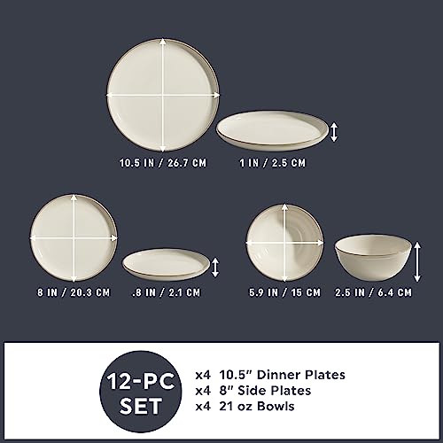 16-Pc Stoneware Dinnerware Set, Navy V719