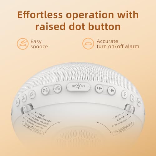 White Noise Machine Alarm Clock with Bluetooth Speaker P749001