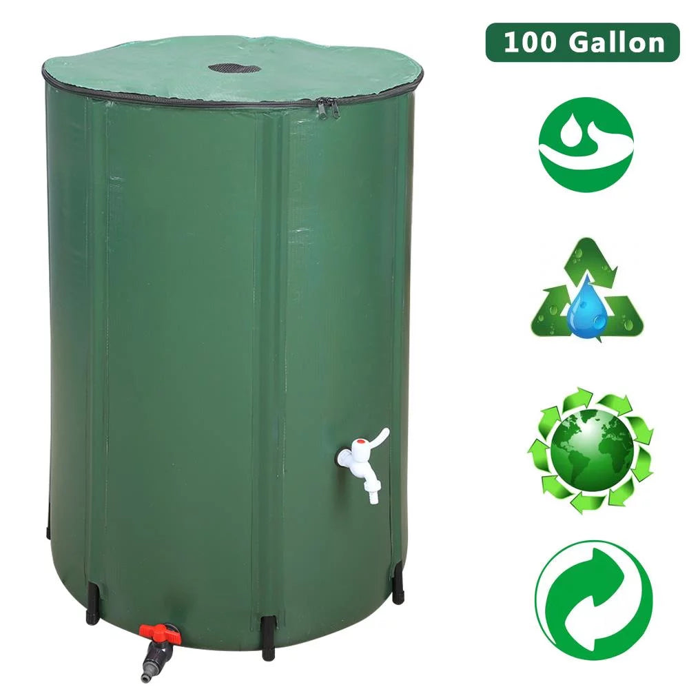 100 Gallon Portable Rain Barrel Water Storage E78394