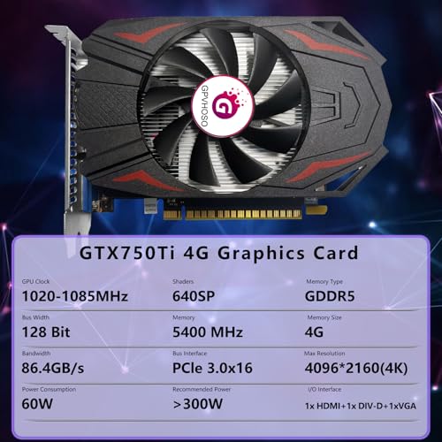 4GB GDDR5 Graphics Card, PCI Express 3.0x16, VGA, HDMI, DVI-D L410055