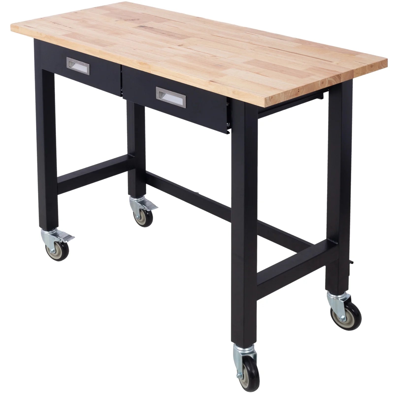 48in Adjustable Bamboo Wood Work Bench with Drawer Storage J281578