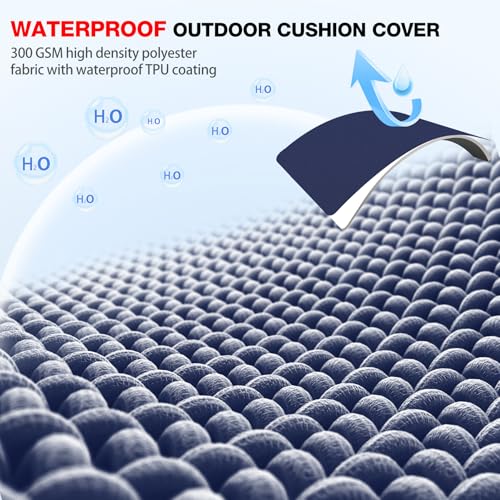 Outdoor Chair Cushions 19"x19"x2" Set of 4 Waterproof Seat Cushion with Removable Cover A1210