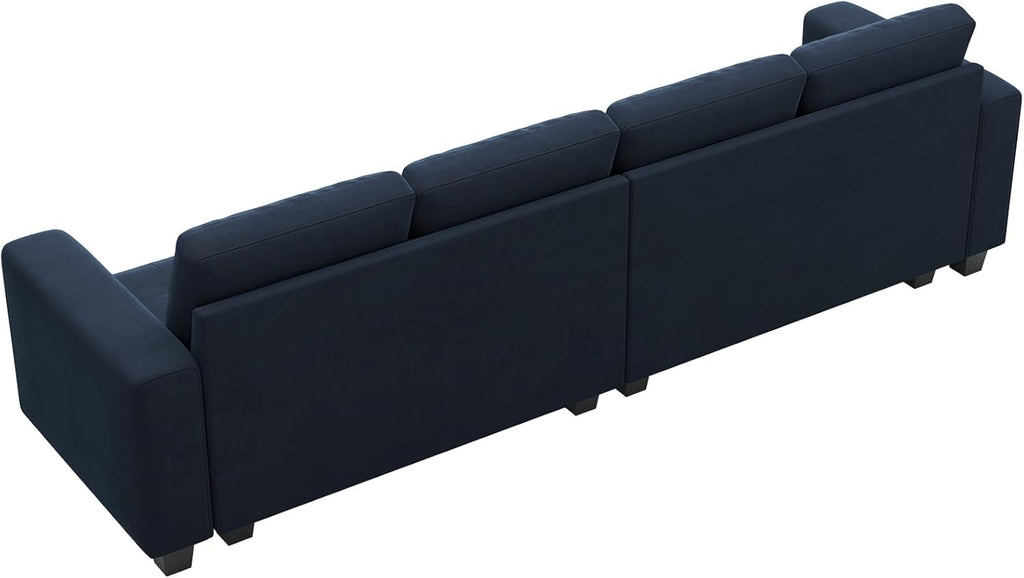 Blue Velvet Modular 4 Seat Sofa Couch Sectional C719332
