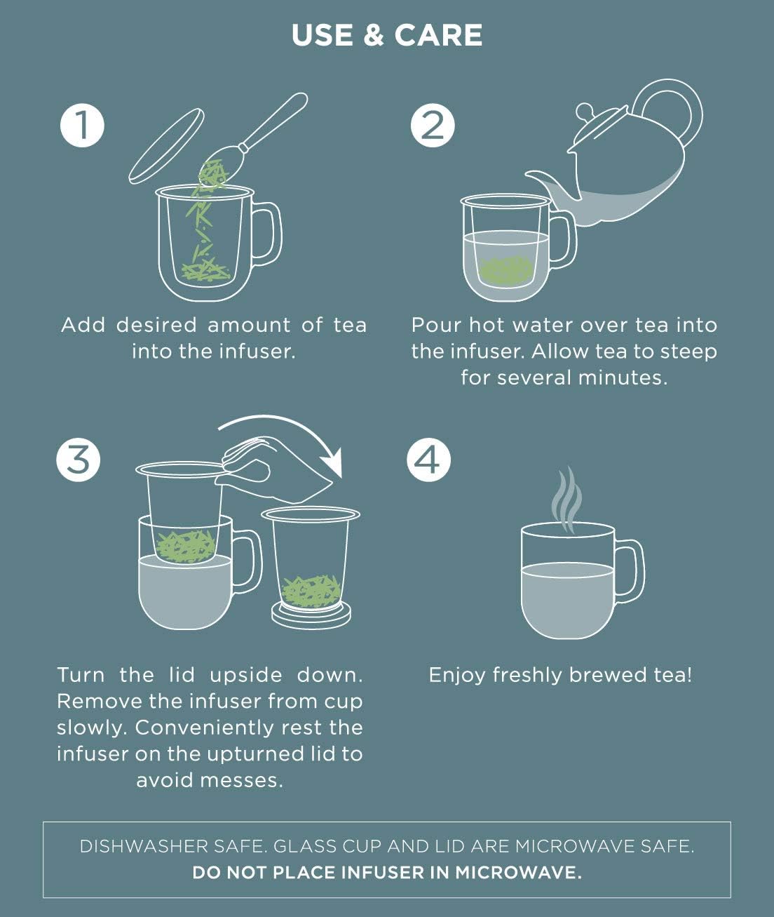 Insulated Borosilicate Glass Tea Infuser Mug (8 Oz) O203615