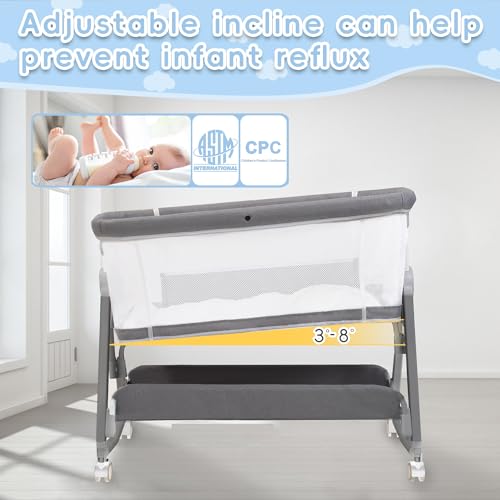 3 in 1 Height Adjustable Rocking Bassinet with Wheels J722