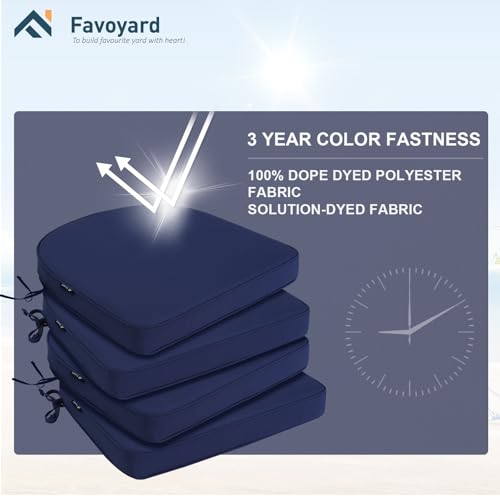 Outdoor Chair Cushions 19"x19"x2" Set of 4 Waterproof Seat Cushion with Removable Cover A1210